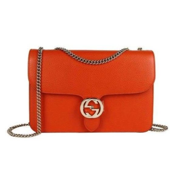 Gucci Medium Interlocking GG Crossbody Bag in Sun Orange NEW W DUSTBAG - Picture 1 of 15